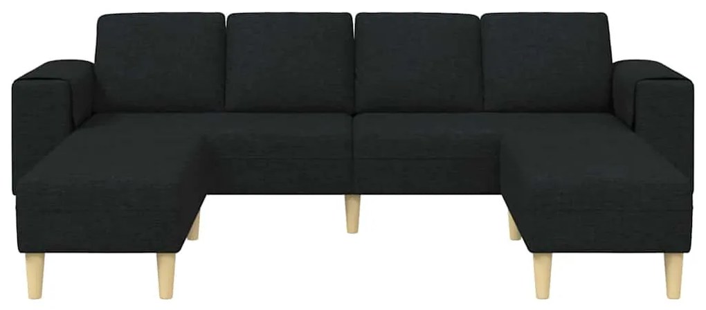 Kanapé Szett 3 pcs Fekete szövet