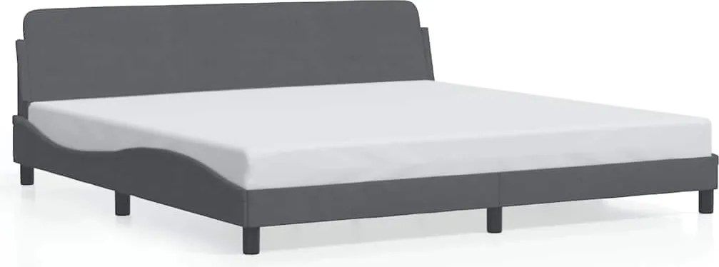 vidaXL sötétszürke bársony ágykeret Dover 200 x 200 cm