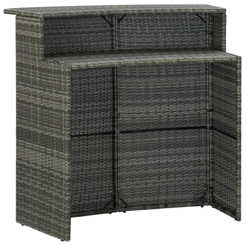 vidaXL szürke polyrattan kerti bárasztal 120 x 55 x 110 cm