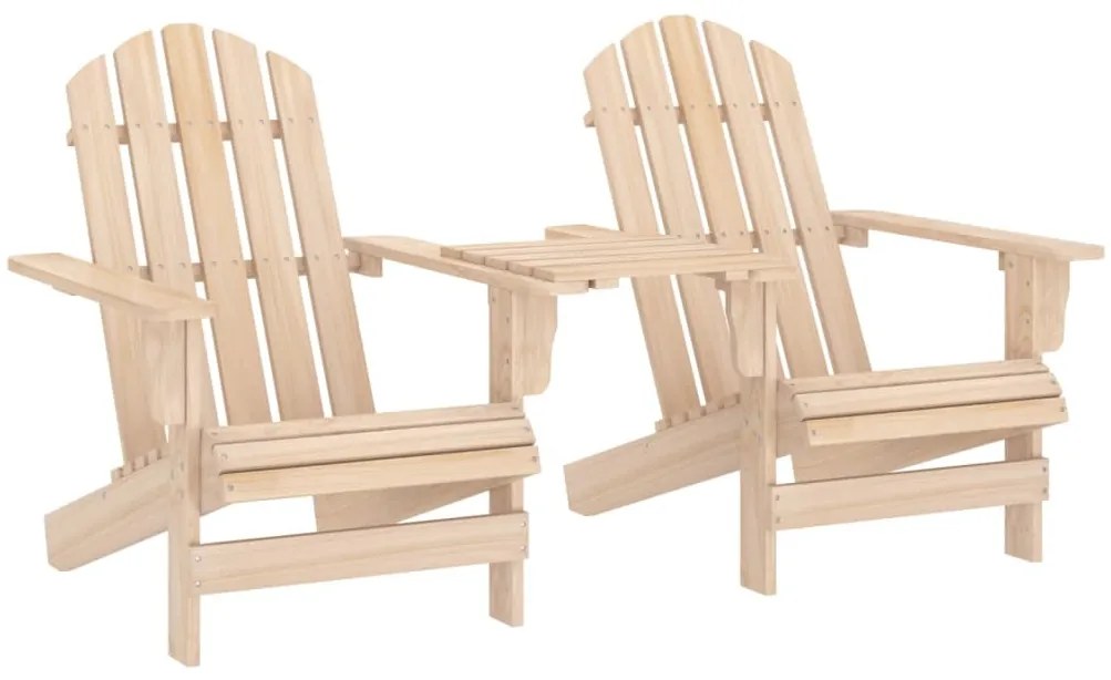 tömör fenyőfa kerti Adirondack székek teázóasztallal