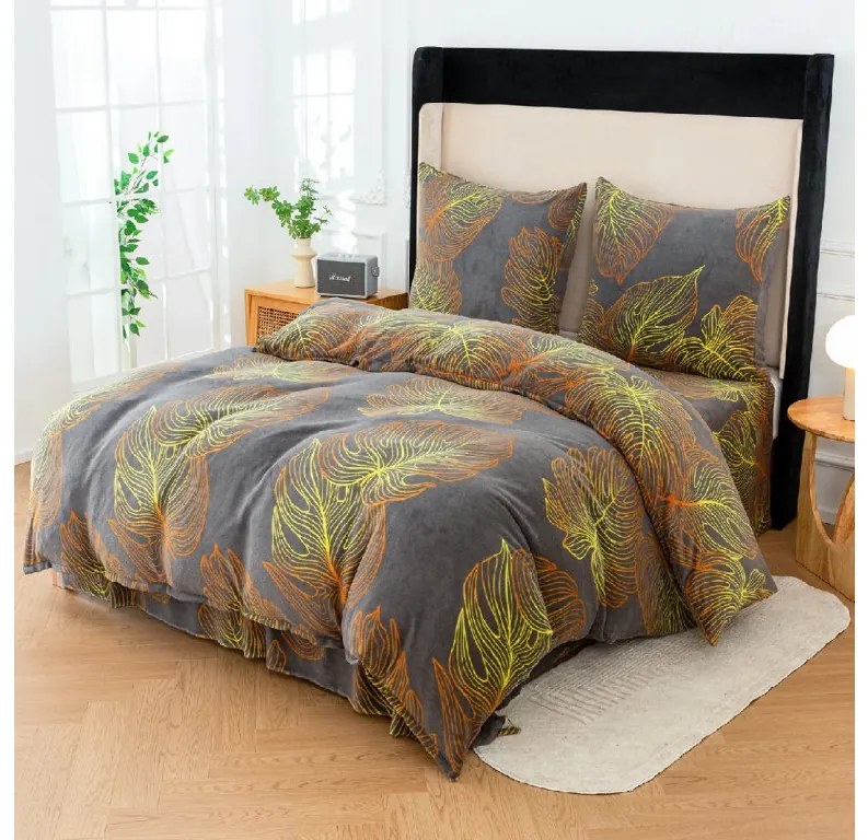 Mikroplüss ágyneműhuzat TESICA szürke Ágyneműhuzat mérete: 70 x 80 cm | 140 x 200 cm