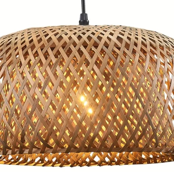 Csillár zsinóron KORFU 1xE27/20W/230V átm. 38 cm bambusz