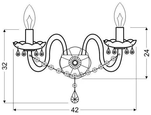 Fali lámpa MARIA TERESA 2xE14/40W/230V