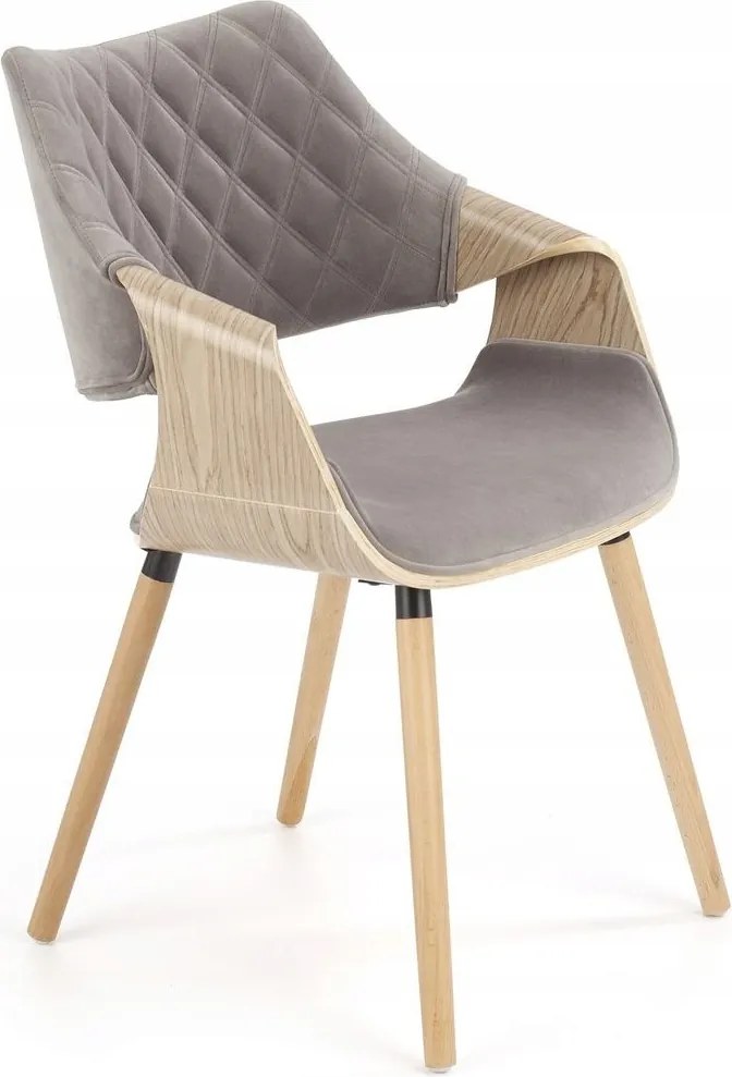 Szürke kárpitozott szék nappaliba, étkezőbe és konyhába modern K396