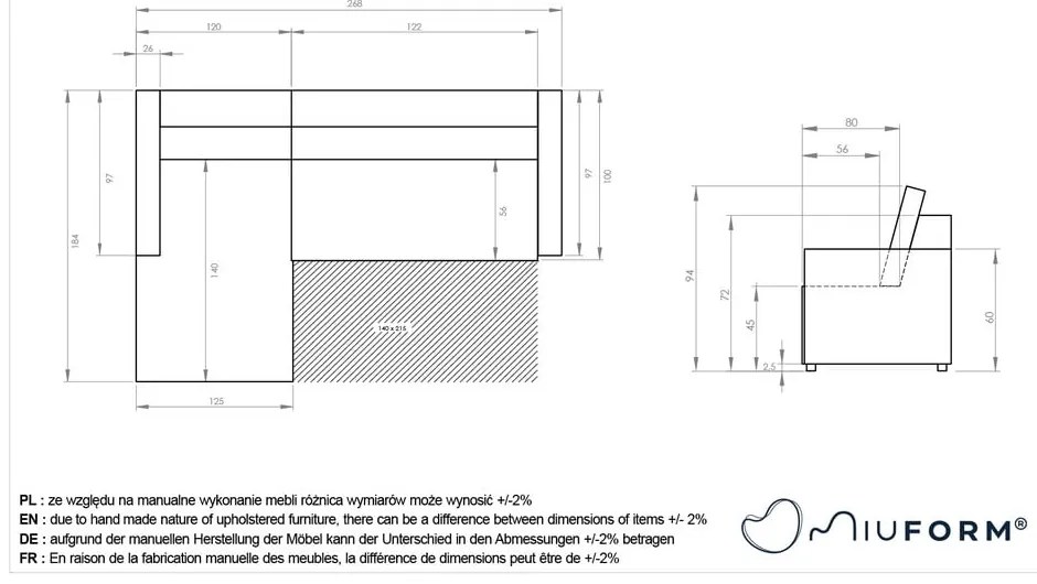 Világosbarna kinyitható tárolóhelyes moduláris sarokkanapé (bal oldali) Lulu – Miuform