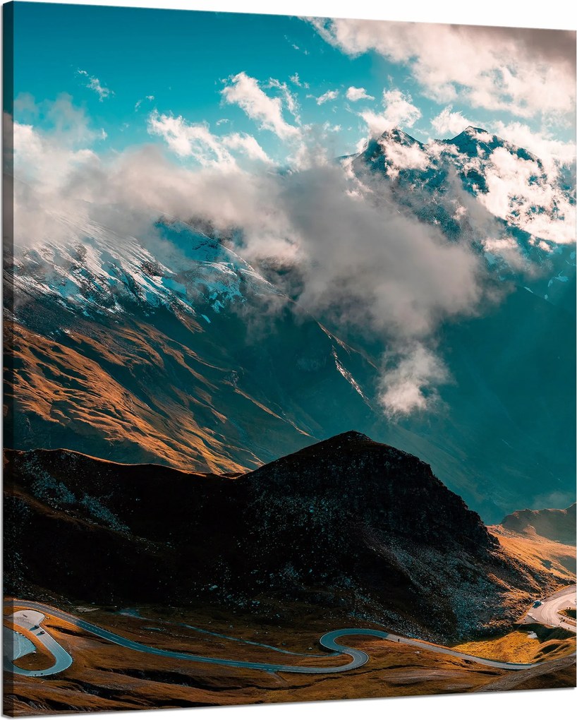 Vászonkép Hegyek Hócsúcsok Felhők Természet 80x100 cm