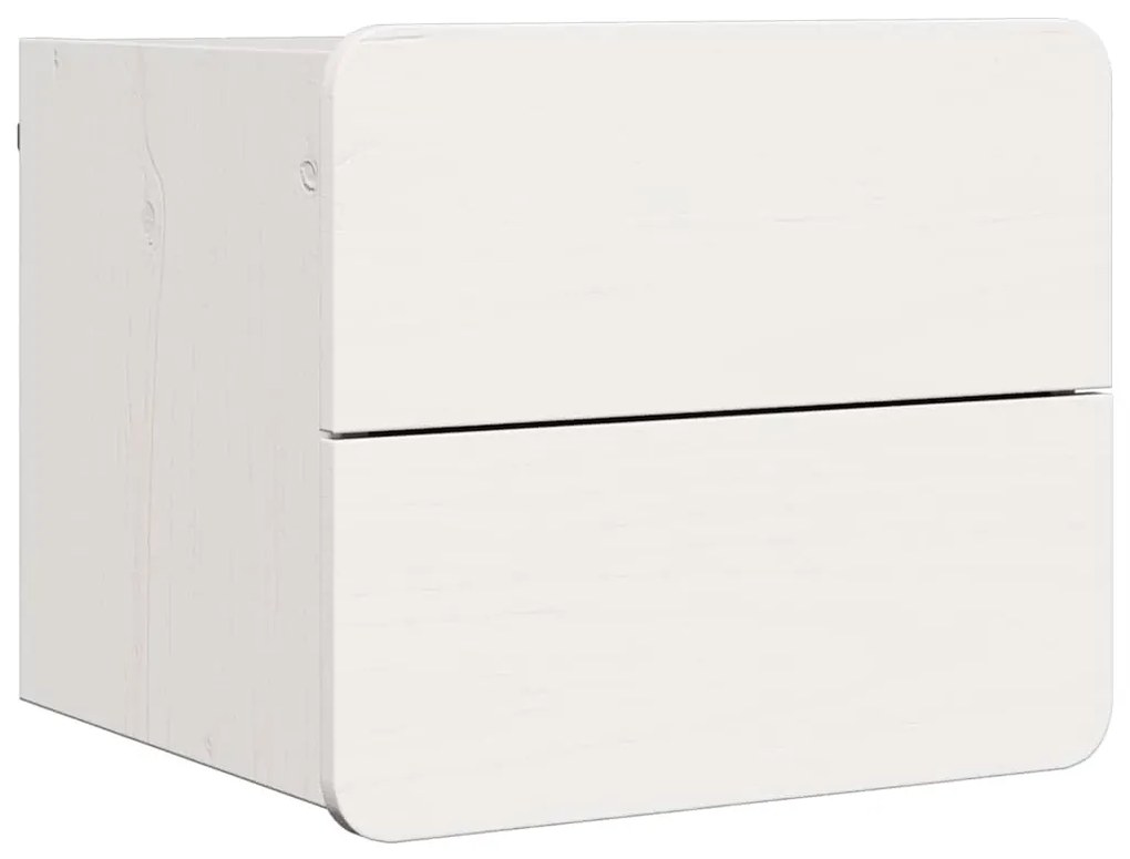Éjjeli asztal fiókkal 2 pcs Fehér 39 x 34 x 33 cm Tömör fenyőfa