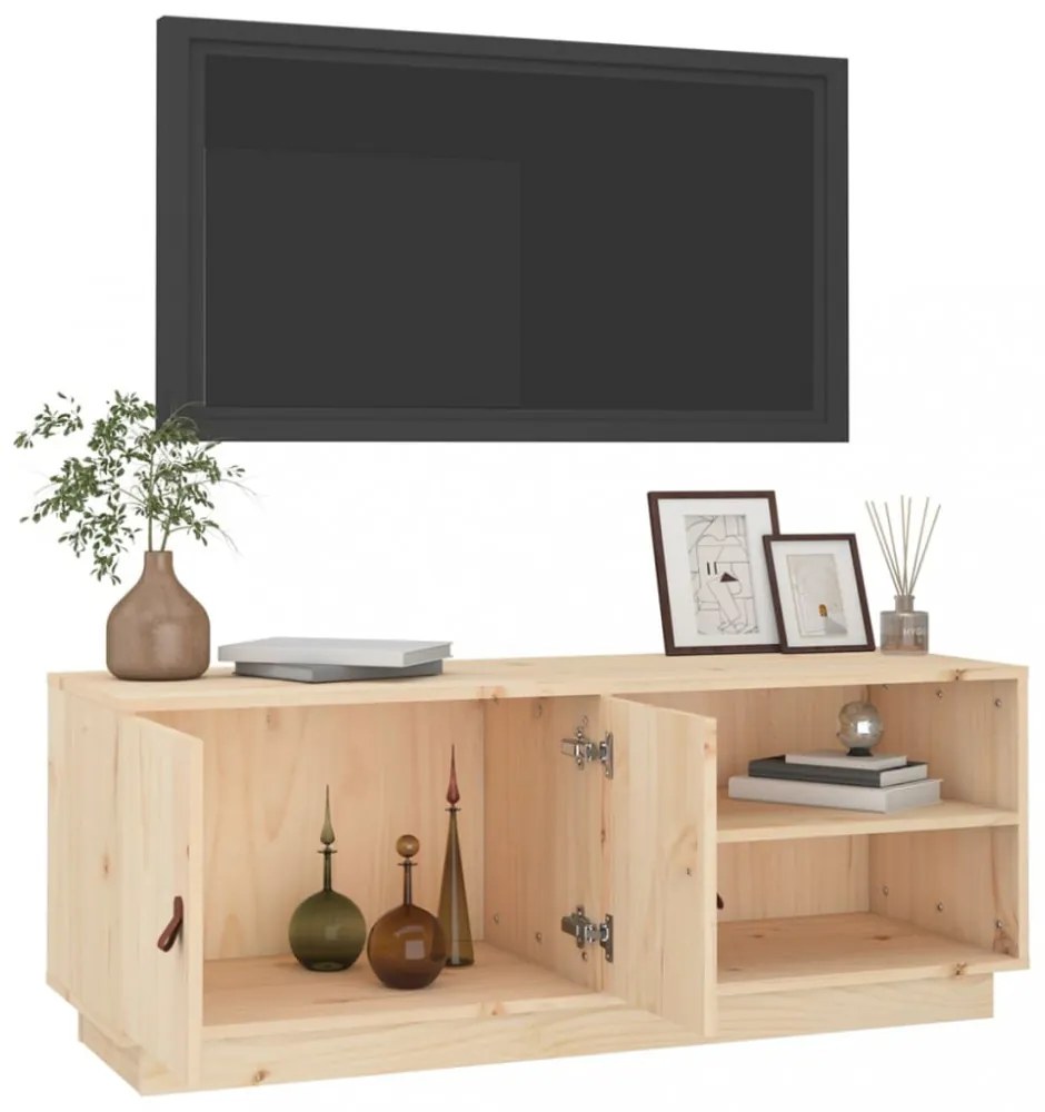 tömör fenyőfa TV-szekrény 105 x 34 x 40 cm
