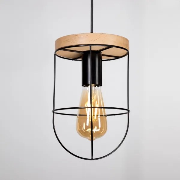 Spot-Light 184159104 - Csillár zsinóron NETUNO 1xE27/60W/230V tölgy