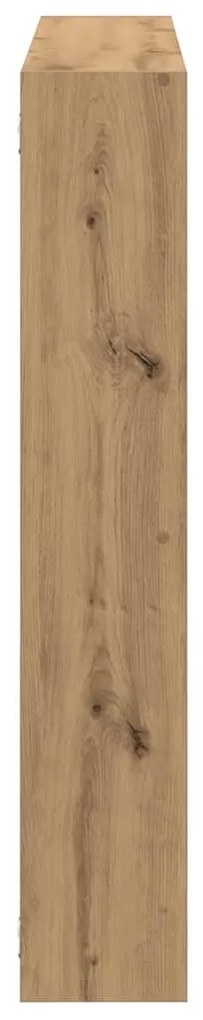 kézműves tölgy színű szerelt fa fali kockapolc 7 rekeszes színű