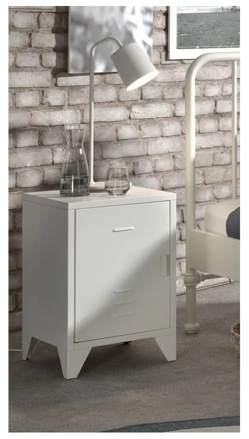 Fehér fém éjjeliszekrény Bronxx - Vipack