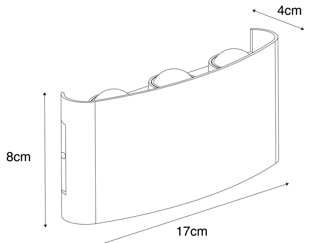 Kültéri fali lámpa fekete LED-del 6-lámpás IP54 - Silly