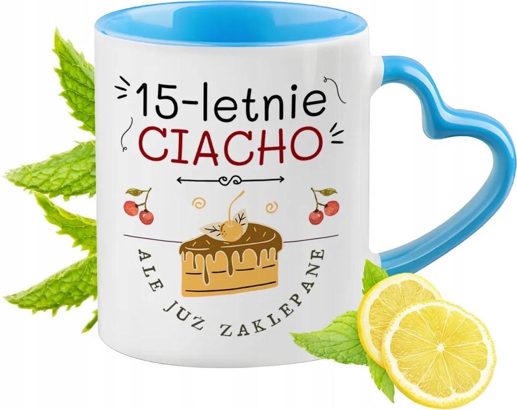 Születésnap 15 15-es 15. Kék Bögre Szív Alakú Füllel Ajándék