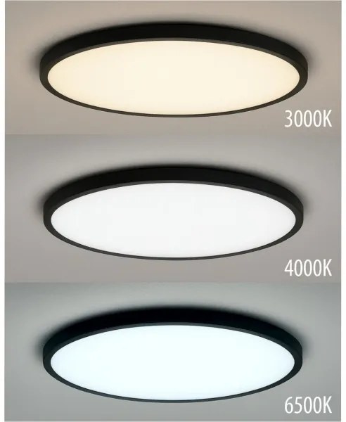 LED mennyezeti lámpatest LED/24W/230V 3000/4000/6500K átm. 30 cm fekete