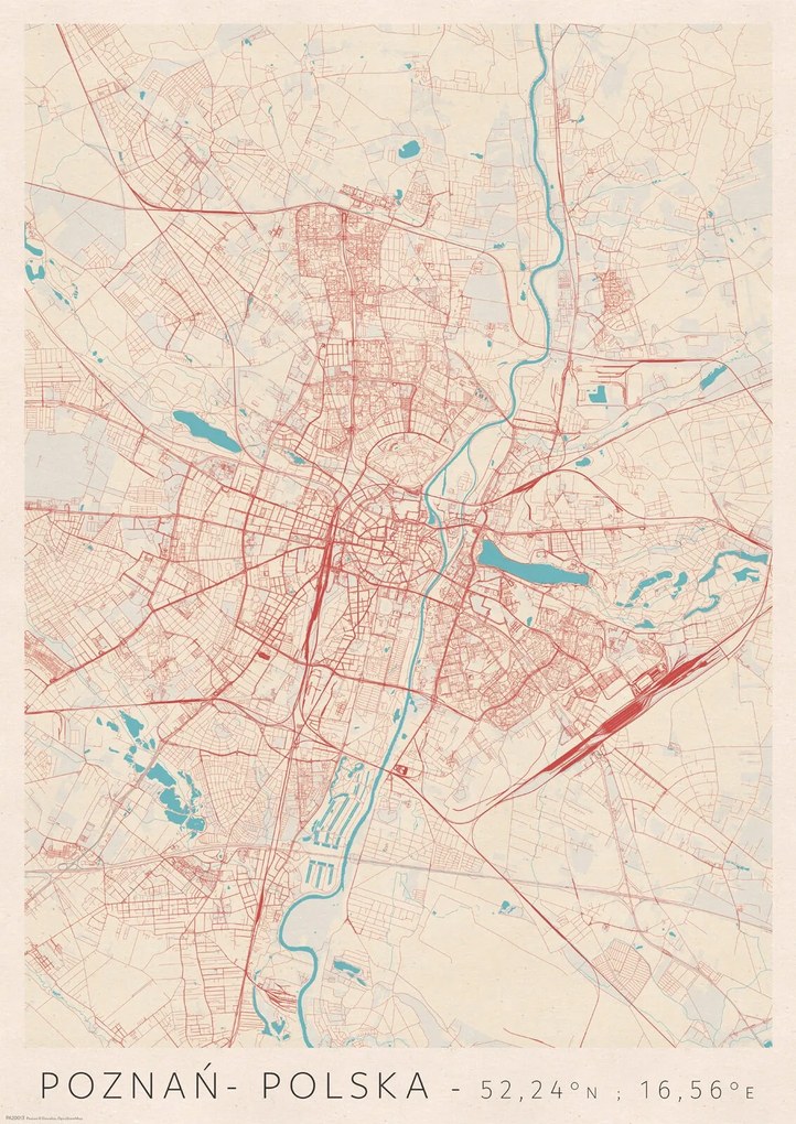Poznań várostérkép poszter A2 42x59,4 cm
