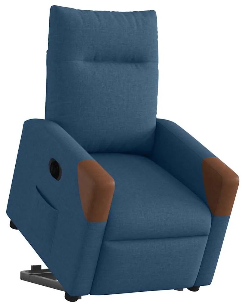 elektromos felállást segítő kék szövet dönthető fotel