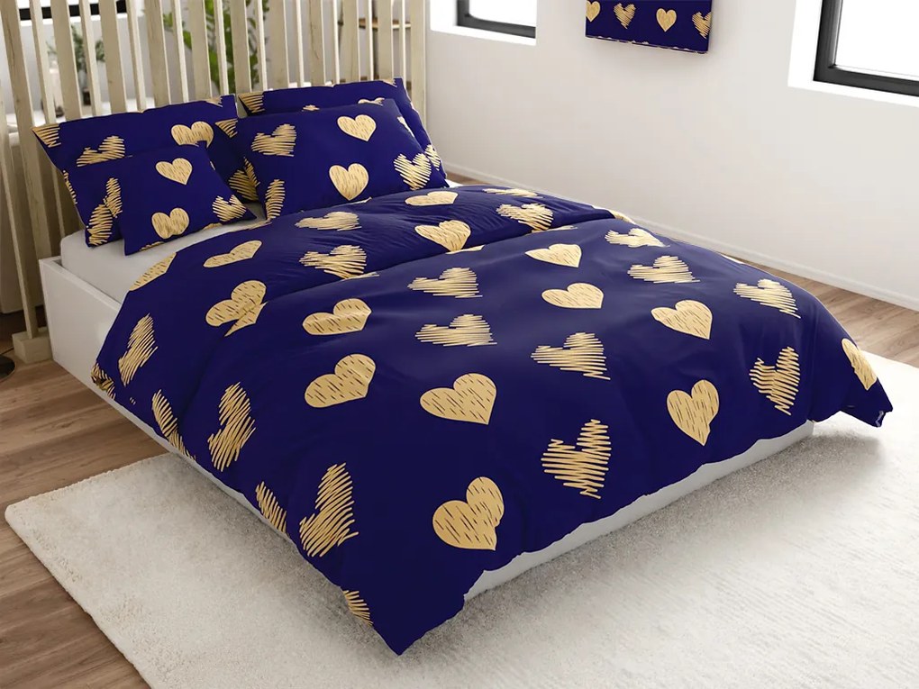 Mikroszálas ágyneműhuzat GOLBINO sötétkék Ágyneműhuzat mérete: 70 x 90 cm | 140 x 220 cm