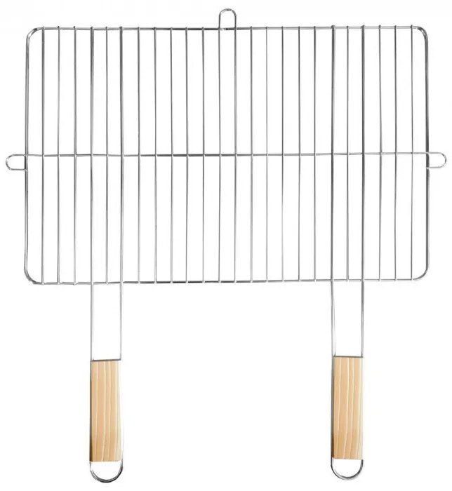 Szögletes grillrács fa fogantyúval 57x51 cm