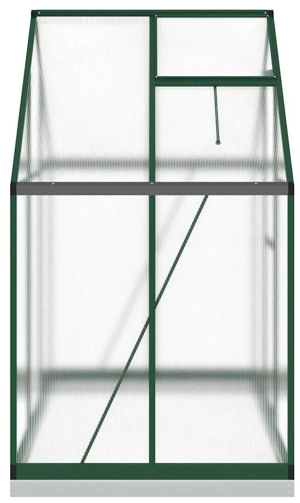 zöld alumínium melegház alapvázzal 169 x 114 x 202 cm