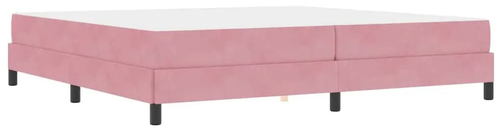 Boxspring ágy matraccal Rózsaszín 200 x 200 cm Bársony
