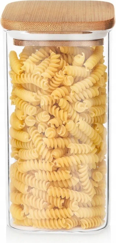 Üvegkonténer Bambusz Konyhai Légmentesen záródó Élelmiszeripari Termékek 1,5L