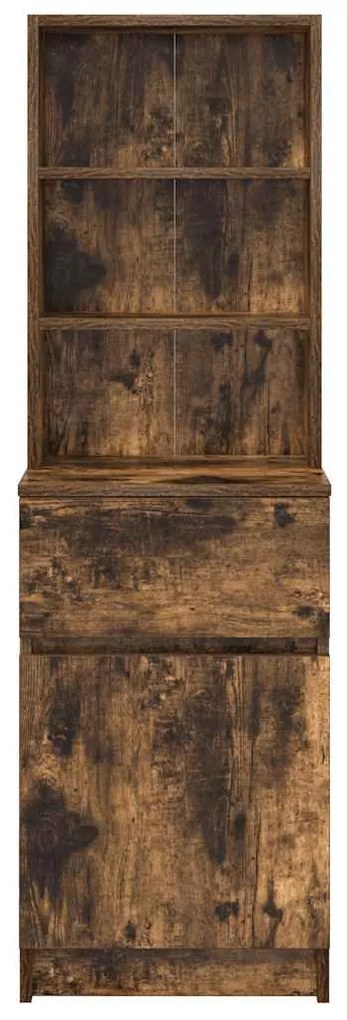 füstös tölgy színű szerelt fa éjjeliszekrény 39x35x125 cm
