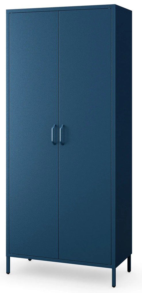 Gardróbszekrény FLAVIO, 800 x 1850 x 450 mm, Modern: sötétkék