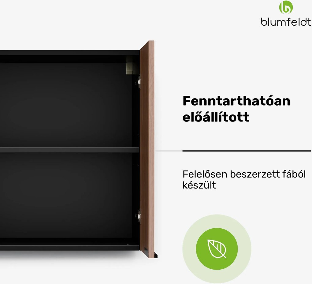 Blumfeldt WoodVista magas szekrény, Soft-Close, alumínium fogantyúk, fenntartható anyagok