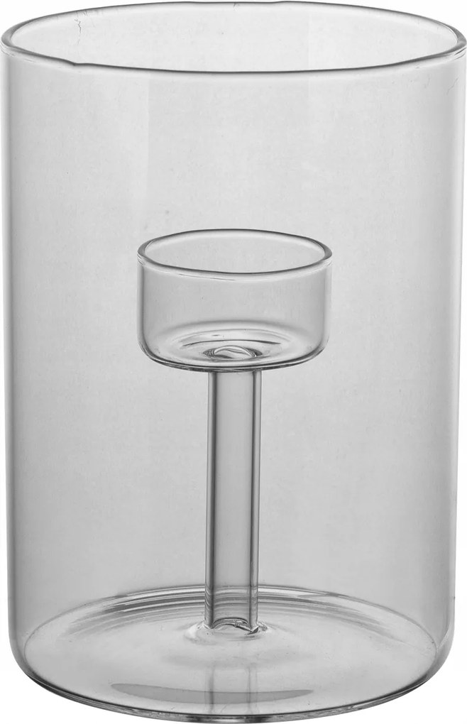 Dekoratív üveg gyertyatartó 11 x 15,5cm