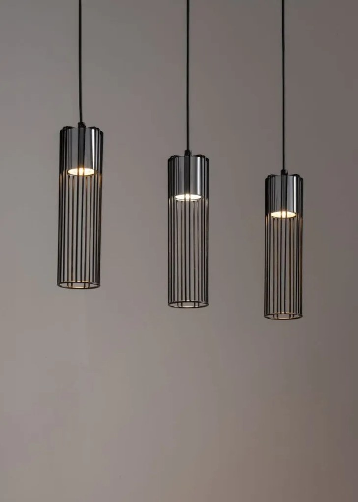 SIGMA LIGHTING 33454 FOBIA Többágú Függesztett Lámpa Fekete, Ezüst GU10 IP20