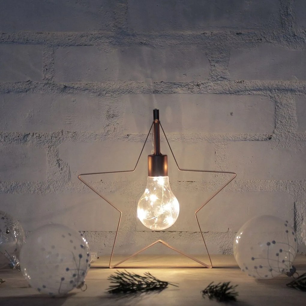 DecoKing Karácsonyi lámpa Csillag meleg fehér, 5LED