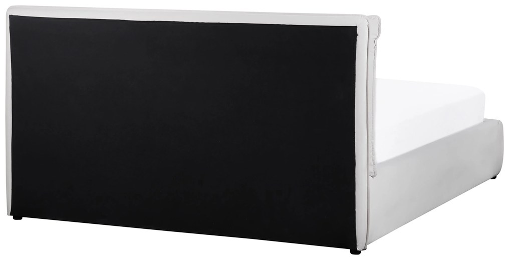 Törtfehér bársony ágyneműtartós franciaágy 160 x 200 cm BAJONNA Beliani