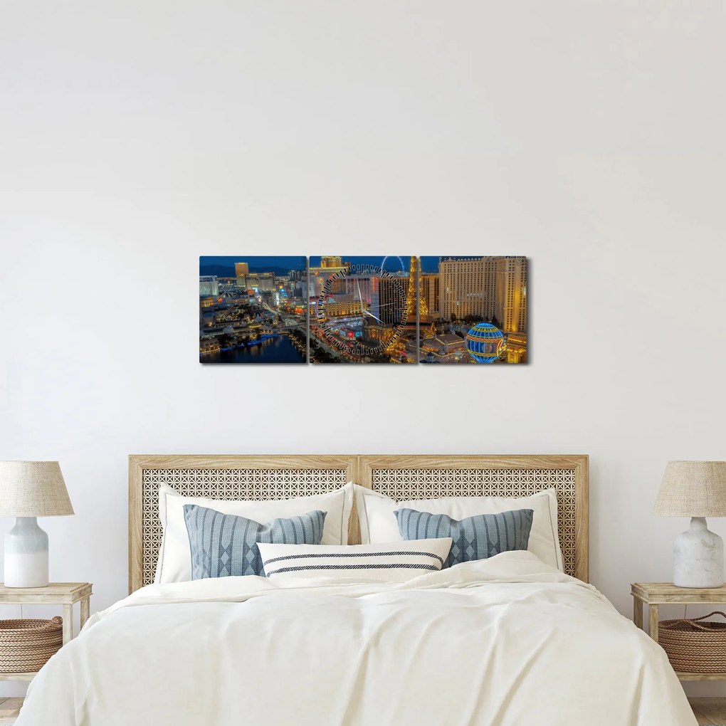 Kép - Las Vegas (órával) (90x30 cm)