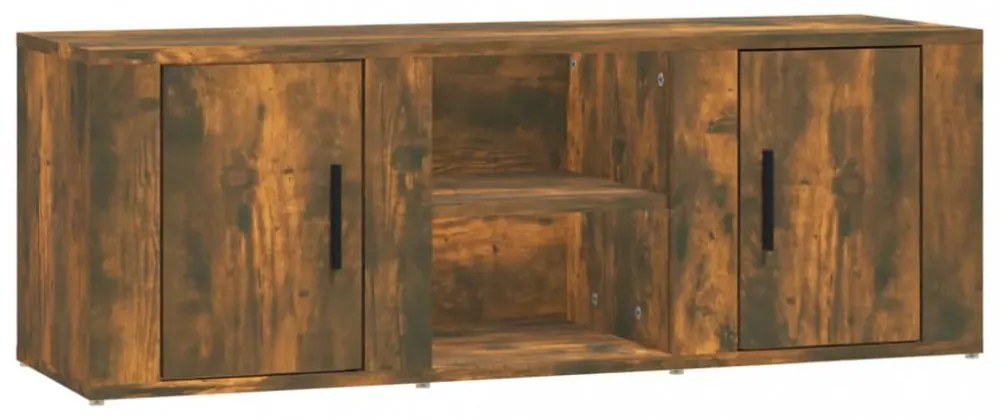 füstös tölgy színű szerelt fa TV-szekrény 100x31,5x35 cm