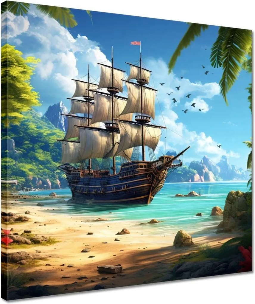 Vászonkép 40x40 Hajó a paradicsomi szigeten