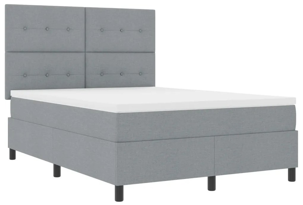 vidaXL Boxspring ágy Matresszel Világosszürke 160 x 200 cm Szövet