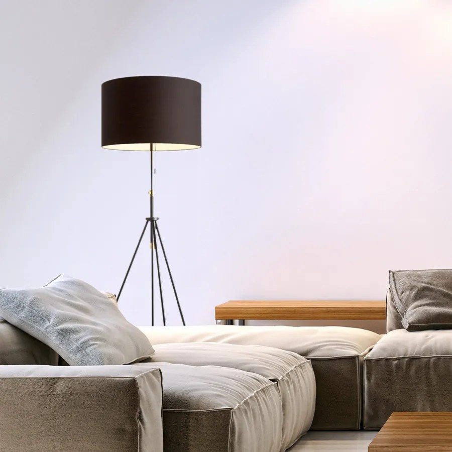 RENDL LUTON/RON 55 stojanová Polycotton černá/černá/kov 230V LED E27 15W