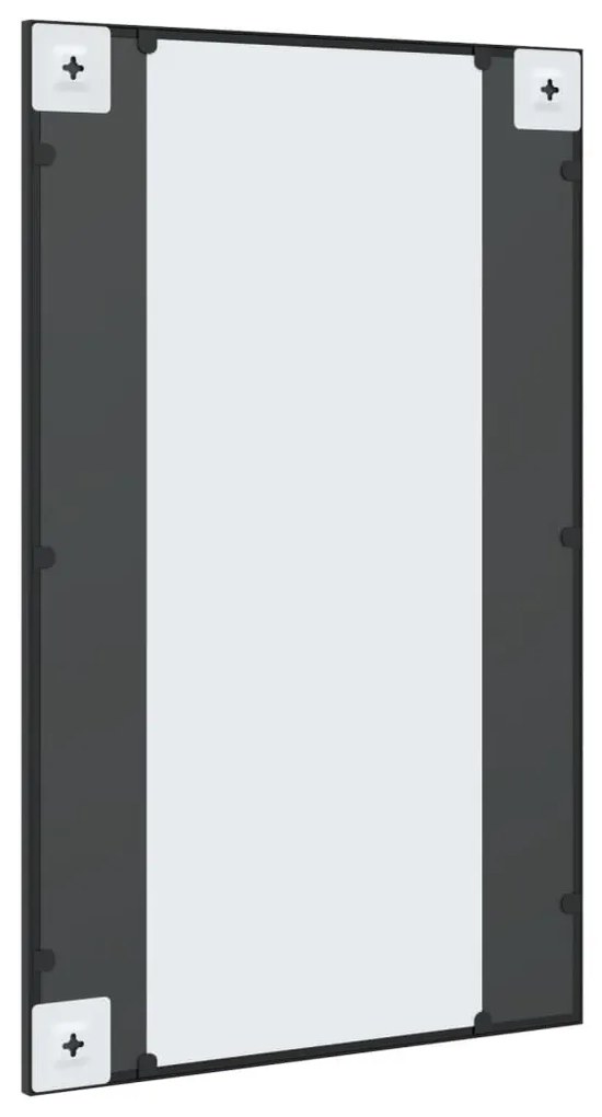 fekete téglalap alakú vas fali tükör 50 x 80 cm