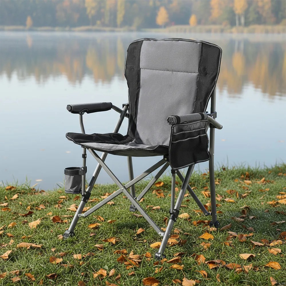 Leziter Comfort Plus karfás horgász szék pohártartóval szürke