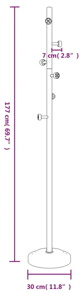 fehér porszórt vas ruhafogas 177 cm