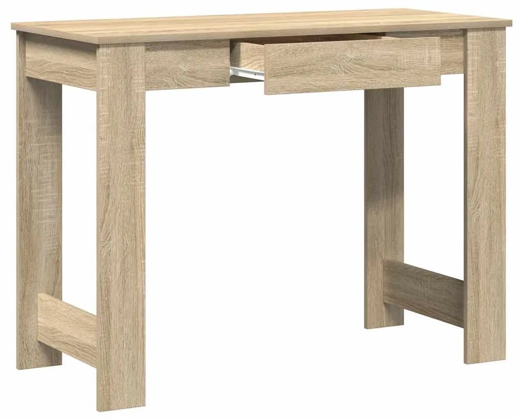 sonoma tölgy színű szerelt fa íróasztal 100x45x75 cm