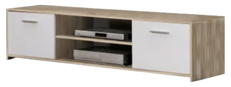 Tv szekrény - Nappali sor, sonoma tölgyfa+fehér, SMALL ASOLE II Bútorszetthez