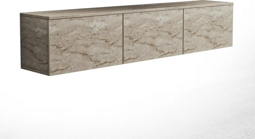 Neon Illuminated Travertine TV-asztal