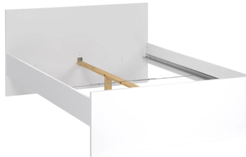 Fehér forgácslemez franciaágy ágyrács nélkül 140x200 cm Naia – Tvilum
