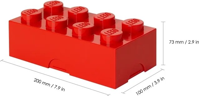 Uzsonnás doboz 10 x 20 x 7,5 cm, többféle - LEGO szín: fehér