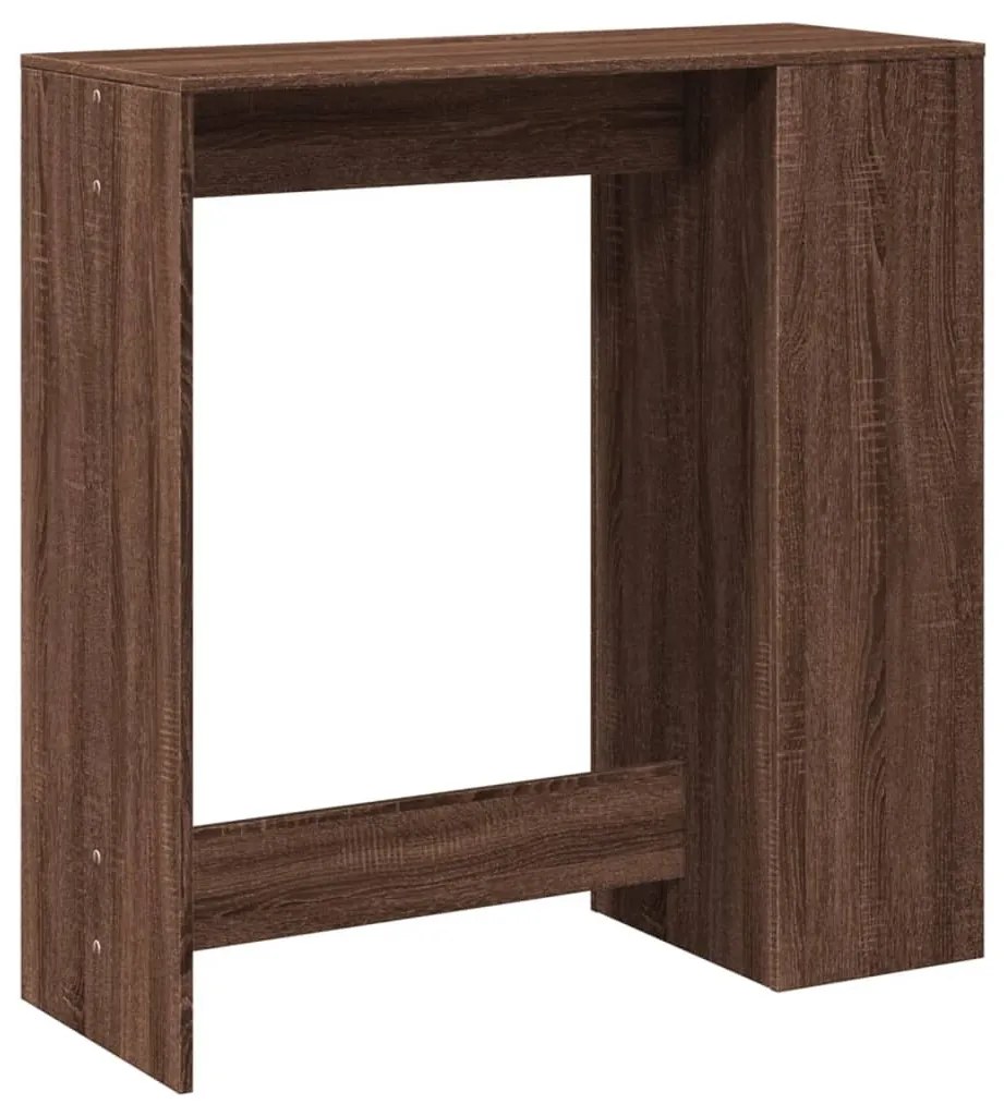 barna tölgy szerelt fa tárolórekeszes bárasztal 101x40x103,5 cm