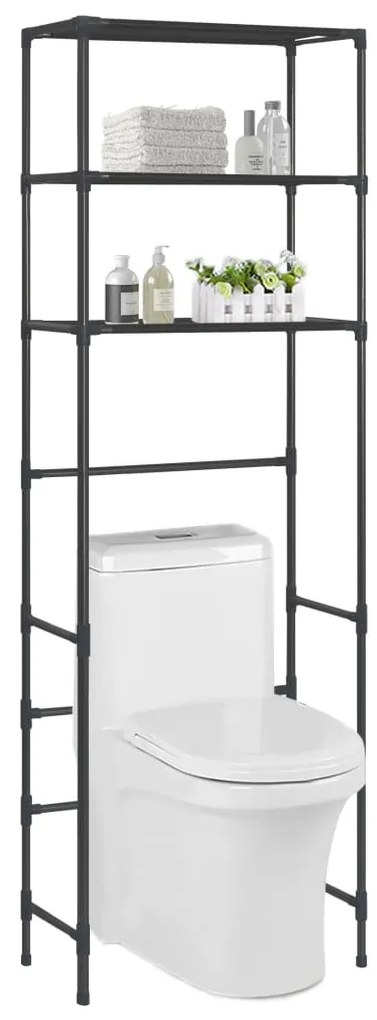 3 szintes fekete WC feletti tárolóállvány 53 x 28 x 169 cm