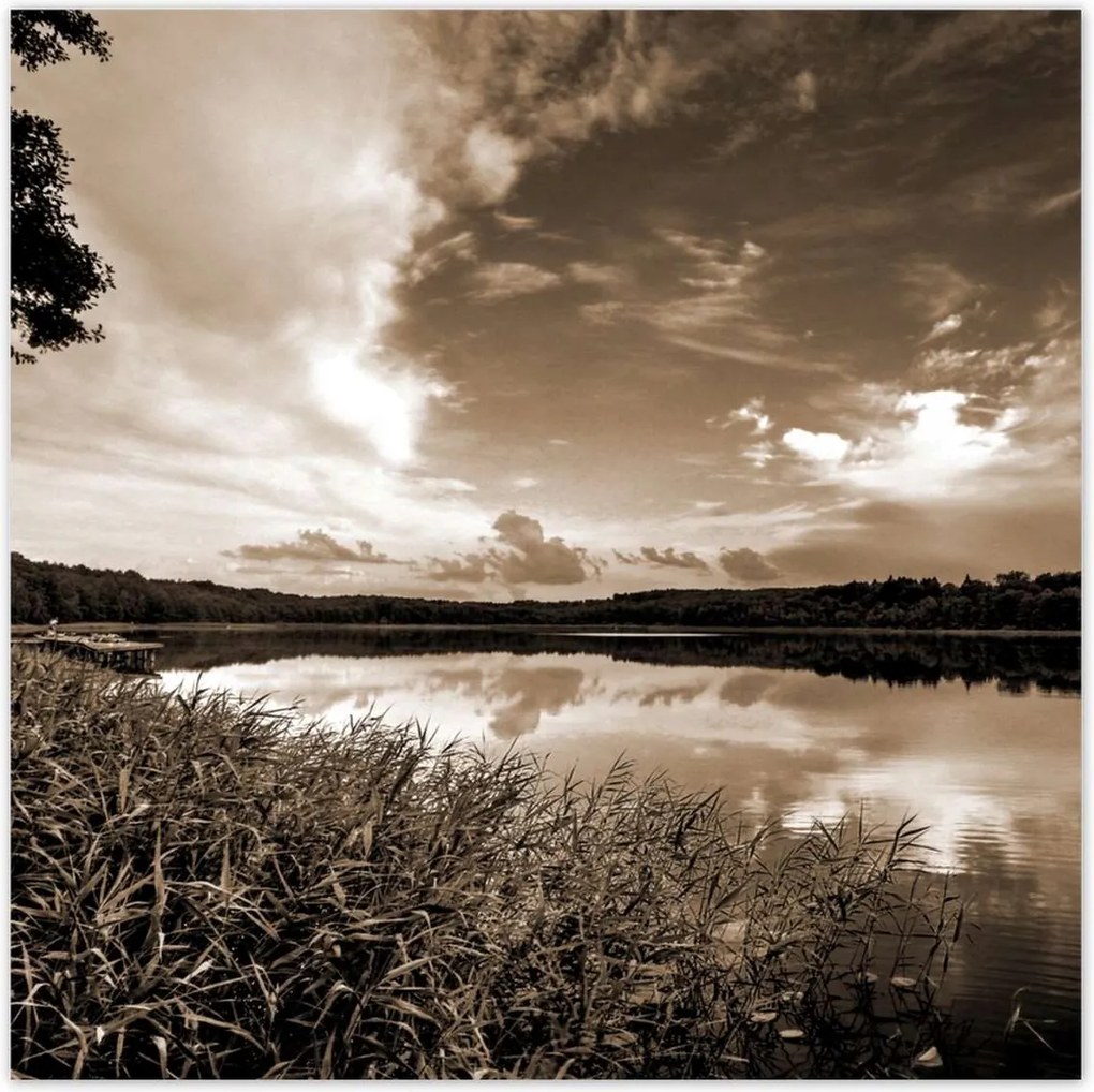 Poszterek 100x100 Sephia Tájkép Tó