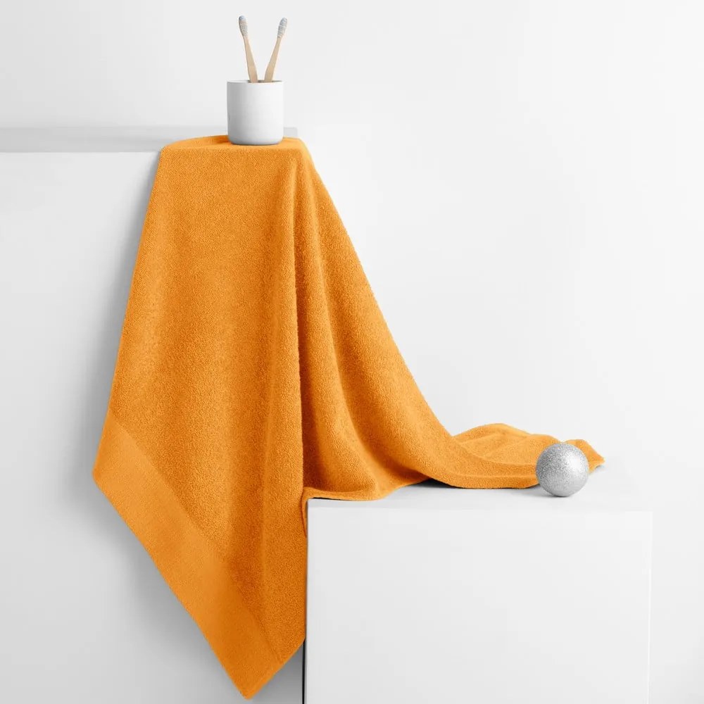 Narancssárga frottír pamut törölköző 30x50 cm Amari – Restilo