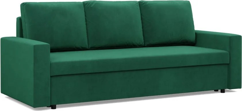 Zeus kanapéágy, bársony, bonell töltet, egyenes kartámasz, zöld